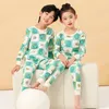 Autumn Toddler Kids Thermal Underwear Pyjamas Cartoon Cotton Winter Lounge Boy Girl Girl Casual Pyjamas Children Warm Sleepwear 240312