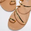 Sandalen Frauen minimalistische Zehen Ring Tanga Sandalen Mode 2023 Fashion Vacation Casual Flats Sommeropentoe Outdoor Light Beach Slides