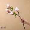 Dekorativa blommor Simulering Magnolia Artificial Silk Flower Bouquet Plant for Home Living Room Decoration Wedding Fake DIY Floral