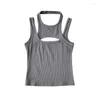 Womens Tanks Asymmetrical Crop Top Y2k E-girl Hollow Out Knitted Corset Sleeveless O Neck Mini Vest Basic Casual Sporty Summer