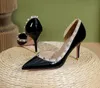 Remaches de diseño de diseñador de desnudos Patentes de aire lateral tacones de tacón tacones altos zapatos para mujeres de cuero de fiesta sexy para boda sexy con D