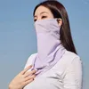 Lenços Cor Proteção UV Sol Ao Ar Livre Escudo Facial Silk Womne Decote Máscara Verão Protetor Solar Homens Pesca