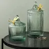 Modern Simple Glass Bottle Candy Burs burkar Dekorativ förvaringsburk smycken Box Crystal Sugar Jar European Style Stay Glass Jar 240307