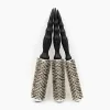 Tools IRUI 1pc Natural Boar Bristle Round Brush Groove Design Handle Hair Rolling Brush For Hair Drying Styling