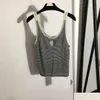 Kvinnors tröjor 3008 2024 Milan Runway Summer Brand samma stiltröja ärmlös högkvalitativ besättning Nacke Plover Fashion Clothes Drop D OT2BC