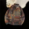 Mens Jackets Artista Camisa Cubana Vintage Solto 2024 Primavera e Autumn Woolen Coat arte de mangas compridas Casas de casas Men Shirts