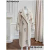 Womens Fur Faux Elegante Branco Teddy Bear Casaco 2023 Alta Qualidade Midlength Solto Lã Quente Alpaca Cabelo Perfil Moda Jaqueta 231116 Dr Otjfi