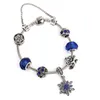 Luxury blue starry bracelet female wholesale DIY fairy tale Christmas diamond-encrusted snowflake glass beaded bracelet Fashion Accessories