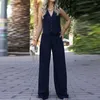 レディースツーピースパンツファッションノースリーブ2ピースセットソリッドVネックボタンタンクシャツハイウエストズボン衣装夏の女性ストレート