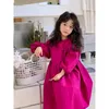 Flickklänningar Girls 'Dress Spring 2024 Korean Lantern Sleeve Princess Long Kjol för barn Kläder 2-8 år