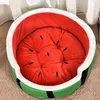 Frukt söt hund kennel hus varm bomull vattenmelon modellerar husdjur säng minnes skum matta soffa katt säng för valp tvättbara möbler 240315