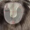 Spetsbasen Human Hair Toppers för kvinnor med Bangs Natural Realistic Scalp Toupee Clip on Hairpiece Hair Topper för hårvolym 240314