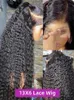 Peruki syntetyczne 40 -calowe fali głębokiej frontalna peruka przezroczystą 360 13x4 13x6 HD koronkowe frontalowe peruka ludzkie włosy Kręcone ludzkie włosy koronkowe przednie perukę dla kobiet 240328 240327