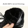 Laarzen 2022 Winter Ouderkid Snow Boots Ski Boots Women Laceup Glitter Wool Fur Cotton Boots Kids Waterdichte stans Korte laarzen