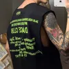 Herrtröjor tröjor nya sommarväst huva ärmlösa t-shirt pojkar tryck graffiti punk rock tidvatten varumärke lös tröja hip-hop hoodie väst 24318