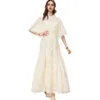 Women's Runway Dresses Ruffled Collar Long Sleeves Appliques Tiered High Street Designer Party Prom Gown Vestidos