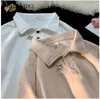 T-shirts pour hommes été revers mince imprimé à manches courtes Polo ample décontracté haute rue beaux T-shirts hommes hauts vêtements masculins