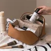 Torby do przechowywania 1/2pcs dla kobiet kosmetyka w kratę przybory toaletowe PUT skóra przenośna wodoodporna makijaż organizator