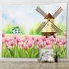 Tapissries Apestry Art Decor Sun and Flower Garden Home Room Hanging Wall Bakgrund Tyg