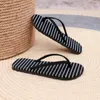 Slippers Flip Flops Women's Brand Women Summer Stripes Pool Slides Casual Slidee Beach Sandals Mujer Shoes Indoor Bedroom Shoe
