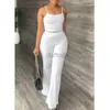 TrackSuits Spant Damskie Zestawy Kobiety Summer Sexy Pasp Crop Top Lose Flare Pants Suits Casual Proste Solid Setfits 24318