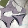 2024 Womens Fashion Bikini Swimsuit أنيقة كاملة الطباعة بدلة السباحة نساء صيف شاطئ العطلة بيكيني