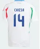 2024 Italys 125 anos de aniversário Jerseys jogador versão maglie da calcio totti verratti chiesa italia 23 24 camisetas de futebol