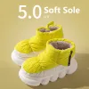 Sandalias Mezclar botas de nieve en color Mujeres impermeables 2022 Invierno Pareja espesa pareja cálida zapatos de algodón