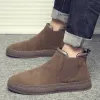 Boots British Style Casual Canvas Shoes Men Fashion Chelsea Boots For Men New Yuppie Shoes 2023 Punk Vulcanized Sneakers Boots