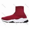 Tasarımcılar Ayakkabı Hızları 2.0 V2 Günlük Ayakkabı Platformu Spor Sneaker Erkek Kadınlar Tripler S Paris Socks Boots Marka Siyah Beyaz Blue Light Ruby Grafiti Yüksek 35-45