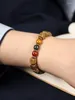 Strand Xiaoye Purple Sandalwood Bracelet Original Ecological Green Block Beads Agate Chinese Style Artifacts