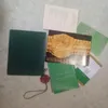 Endast originallådor och kort Ny stil Brand Green Watch Original Box Papers Presentklockor Boxesbag Card FO2905