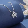 Pendant Necklaces Fashion Silver Plated Crystal Snowflake Flowers