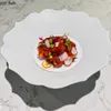 Piatti Piatto da pranzo in ceramica a forma di fiore creativo Ristorante Ghiaccio secco Sashimi Sushi Dessert Stoviglie speciali