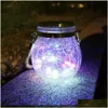 Solen översvämningar Crack Lamp Glass Önskar utomhus Courtyard Pendant Lawn Garden Villa Atmosphere Liten Night Drop Delivery Lighting Dhamc