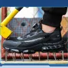 부츠 Waliantile New Safety Shoes Sneaker for Men Industrial Work Boots 남성 안티 싱 강가 발가락 파괴 할 수없는 신발 신발