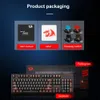 Redragon AMSA K592 USB 기계식 게임 키보드 블루 스위치 LED 컴퓨터 PC 노트북 게이머 240304 용 백라이트 104 키