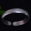 Braccialetti in vero argento sterling puro 999 per donne e uomini Bracciale rigido intrecciato retrò antico Brazaletes Pulseras Mujer 240305