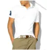 Atacado verão nova camisa polo masculina sênior de manga curta casual moda camisa polo masculina cor sólida lapela camisa polo