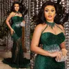 2024 Africano Prom Mermaid Mulheres Black Hunter Vestidos de noite verde de plus size vestidos formais de renda para OCNs especiais Segundo vestido de recepção AM531 407