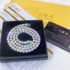 Dropshipping moissanite jóias corrente de tênis real sólido 925 prata esterlina m 4mm 5mm diamante gelado vvs moissanite tênis corrente