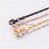 Chains 10Pcs Wholesale 2Mm Vintage Flat Chain Gold Colour/Steel/Black/Rosecolour Stainless Steel Necklace For Women And Man Fashion Dr Dhc8E