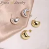 Stud Oorbellen 5 Pairs Gladde Maansikkel Voor Vrouwen 2024 Overdreven Holle Bal Geometrische Oor Gesp Oorbel Sieraden Gift