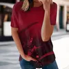 Women's T Shirts T-Shirts Fashion Casual Short Sleeve Print Round Neck Pullover Top Blouse Clothes For Women Ropa De Mujer