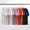 100 coton T-shirt pour hommes femmes manches courtes été plaine hauts solide décontracté hommes t-shirts vêtements de haute qualité 7.4oz 210gsm 240307