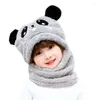 Berets Winter Children's Bear Balaclava Hat Warm Caps For Kids Girls Boys One Piece Beanies Cute Ear Protection Baby