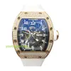 Montre mécanique montre homme RM montre RM030 diamant arrière 18K or Rose montre creuse homme Type de baril montre mécanique automatique