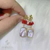 Brincos pendurados feitos à mão de água doce roxo barroco pérola coral brinco 18k festa gota aniversário todos os dias pedra preciosa clip-on escritório feminino