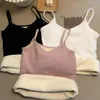 Camisoles & Tanks 2024 Women Plus Velvet Vest Winter Thicken Warm Underwear Top Thick Thermal Camisole Comfortable Suspenders Female A9J8