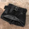 Damesshorts Trend A-lijn Denim halve rok Zomer Nieuwe effen kleur All-match hoge taille tas Hippe shorts Vintage mode Y2K Dameskleding S-XLC243128